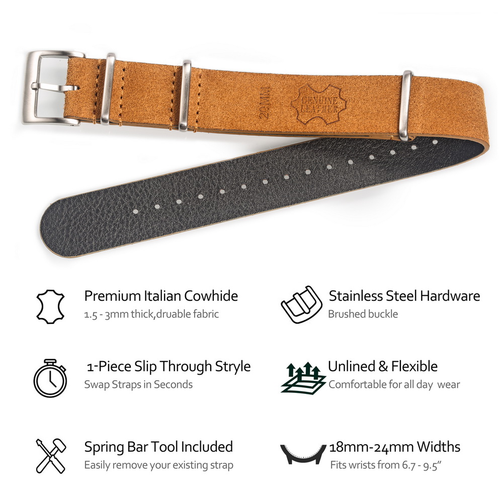 HEMSUT Genuine Leather Watch B - Tropic Strap Vintage recension och pris